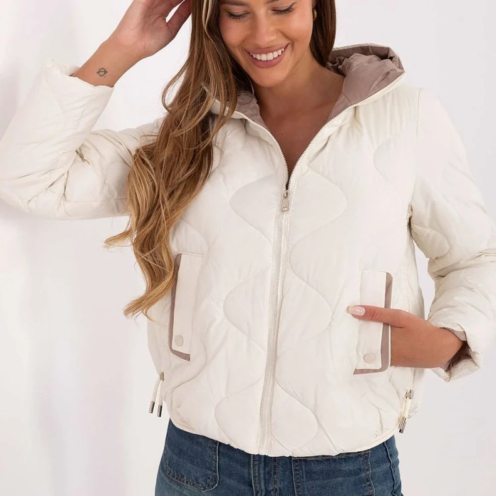 Women's Polyester Quilted Jacket with Hood