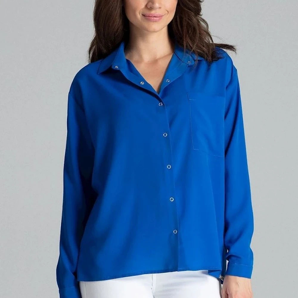 Long Sleeve Button-Up Shirt with Pocket