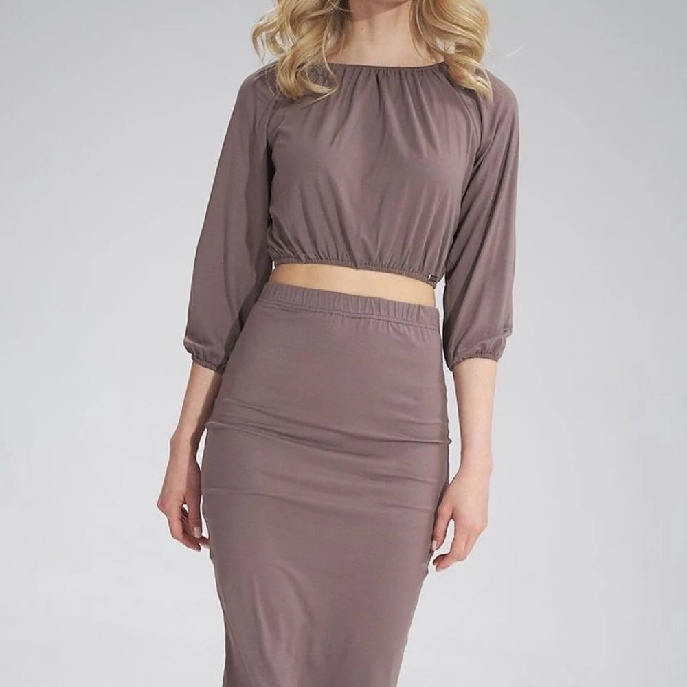 Gathered Short Sleeve Blouse