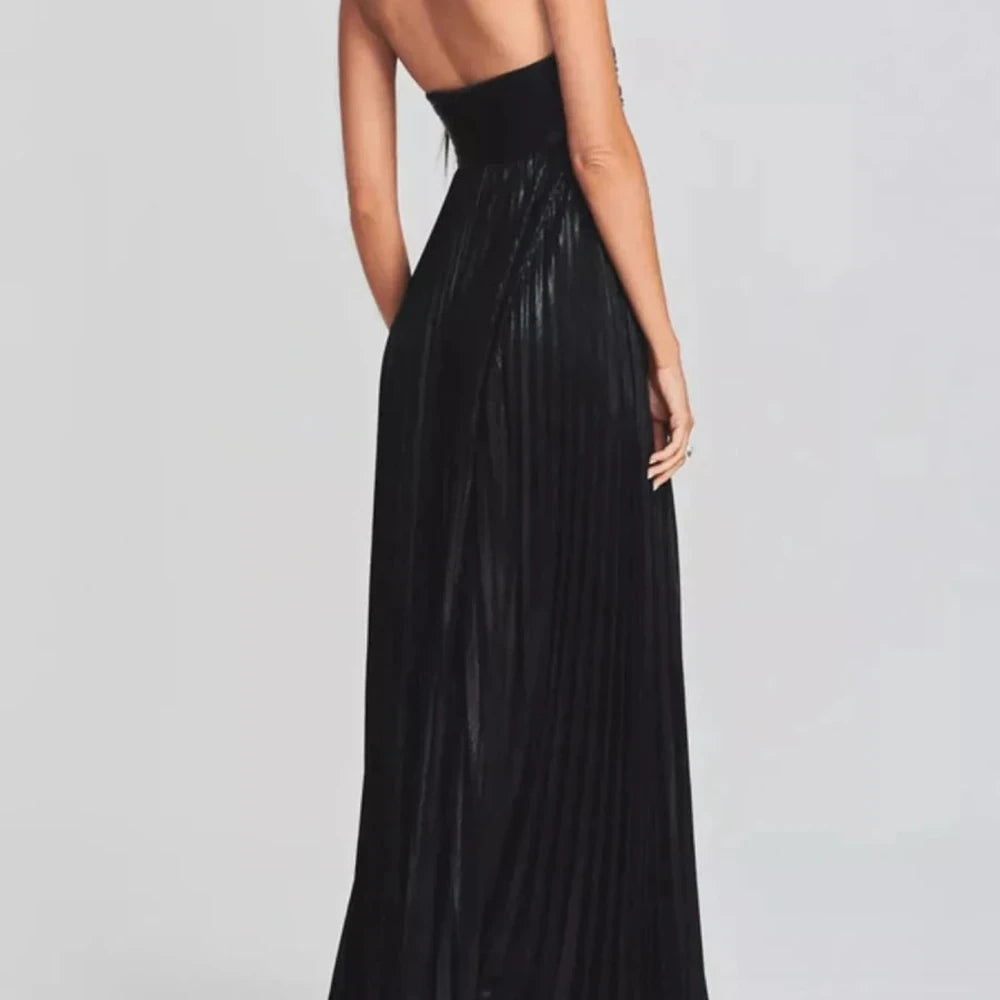 Sweetheart Neck Tube Maxi Dress with Split