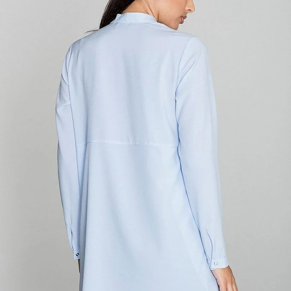Tunic with Stand-Up Neckline and Long Sleeves