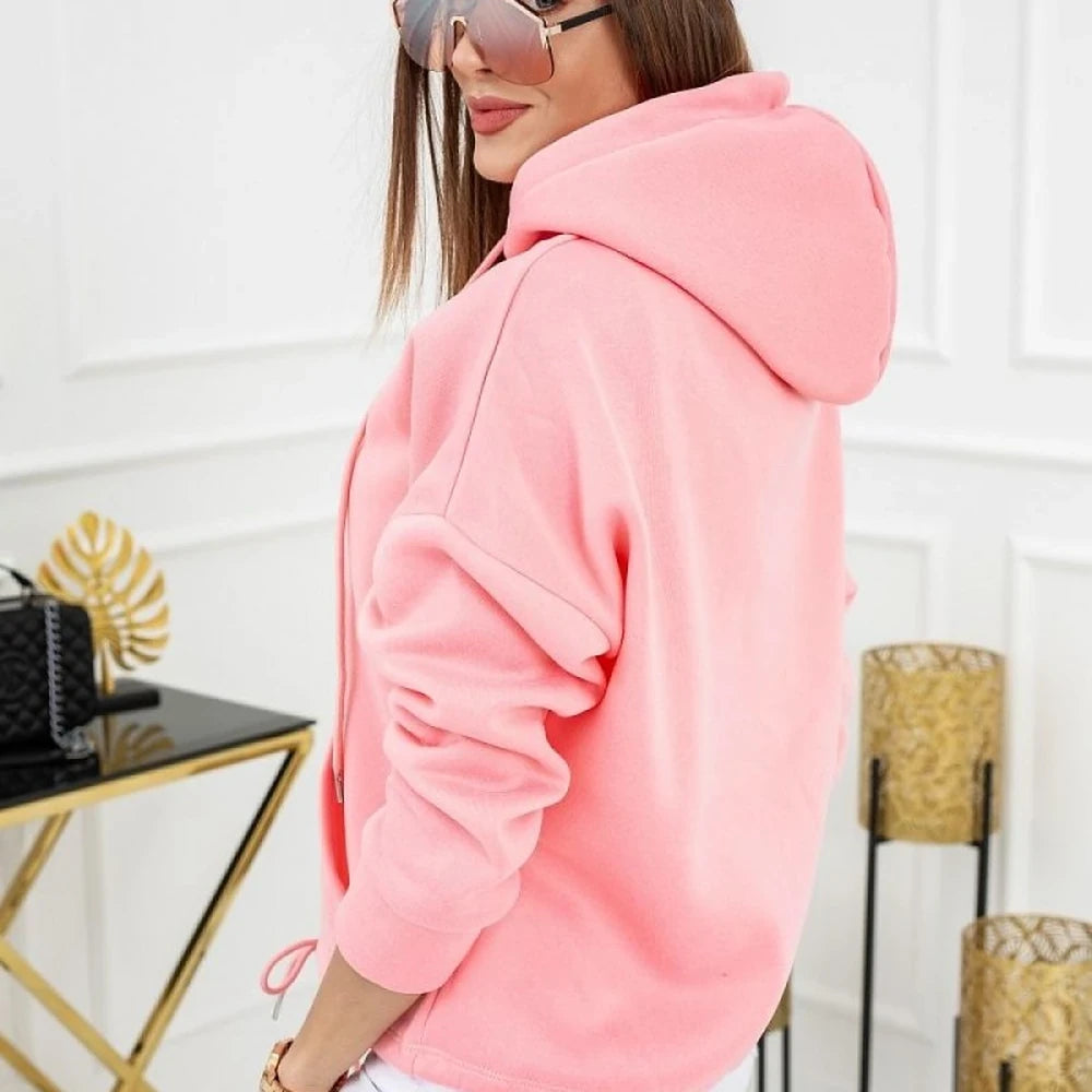 Pastel Hooded Sweatshirt with Pockets