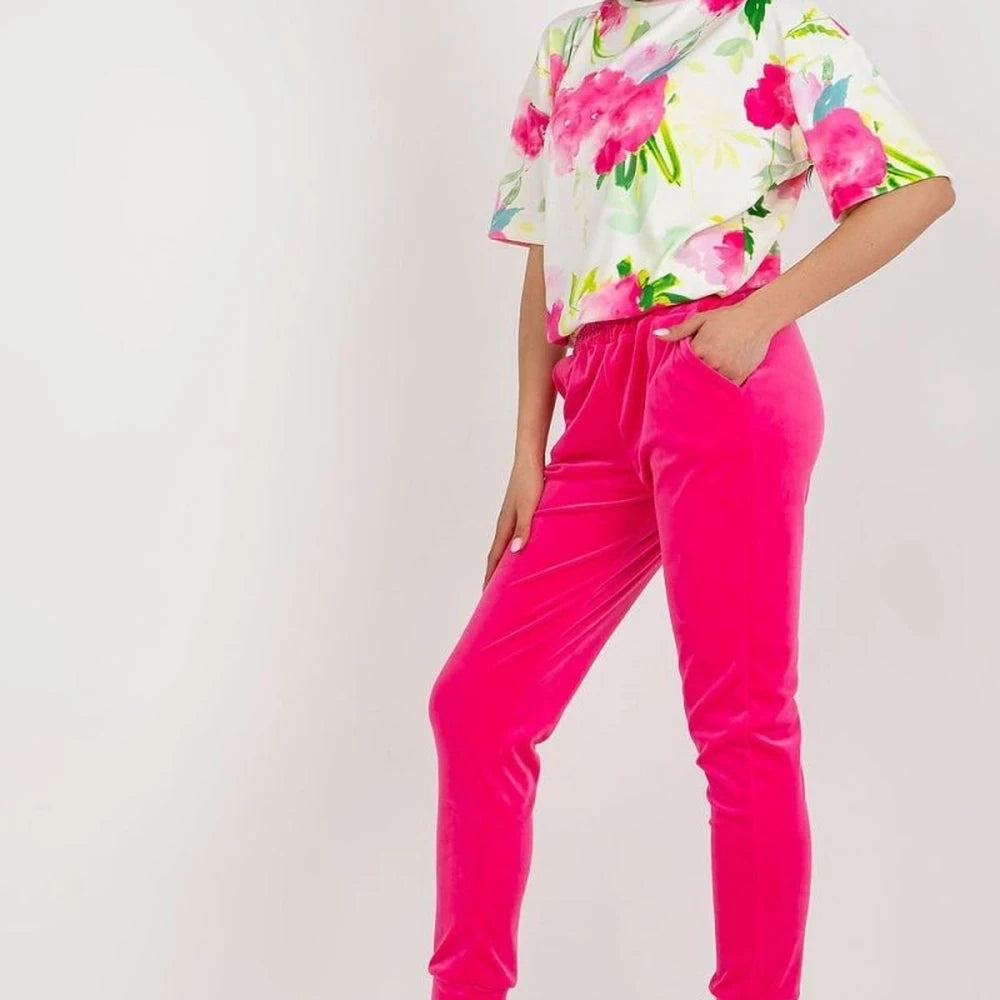 Velour Blouse and Pants Set