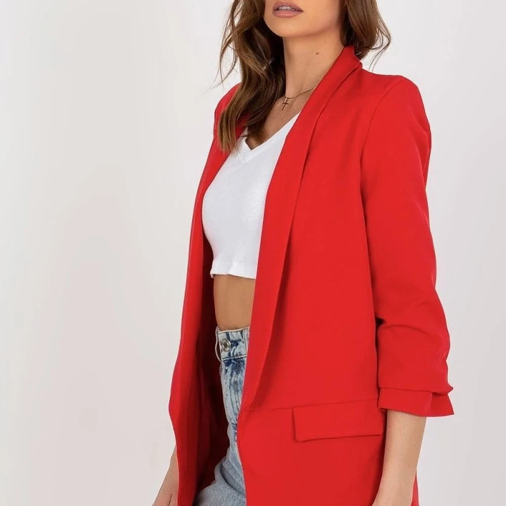 Women's Lined 3/4 Sleeve Unbuttoned Jacket