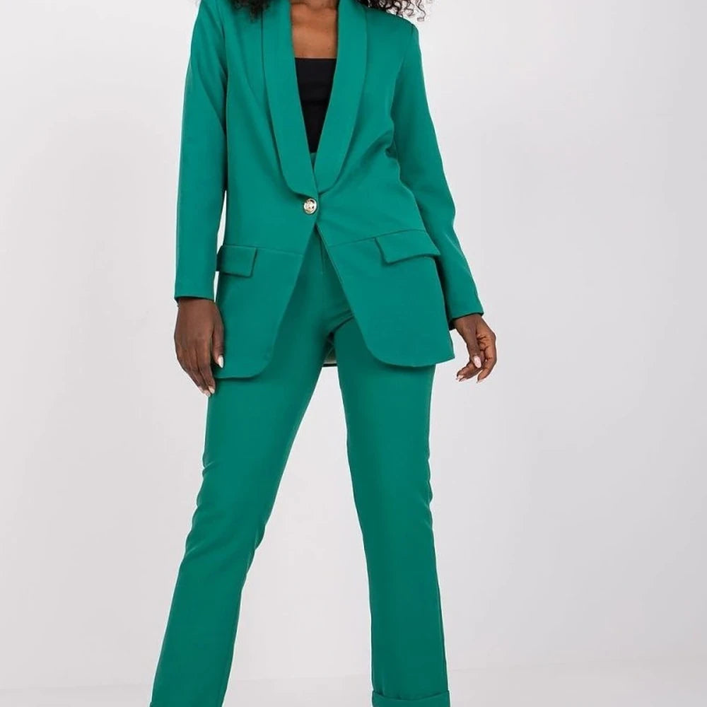Classic Button-Front Lined Blazer