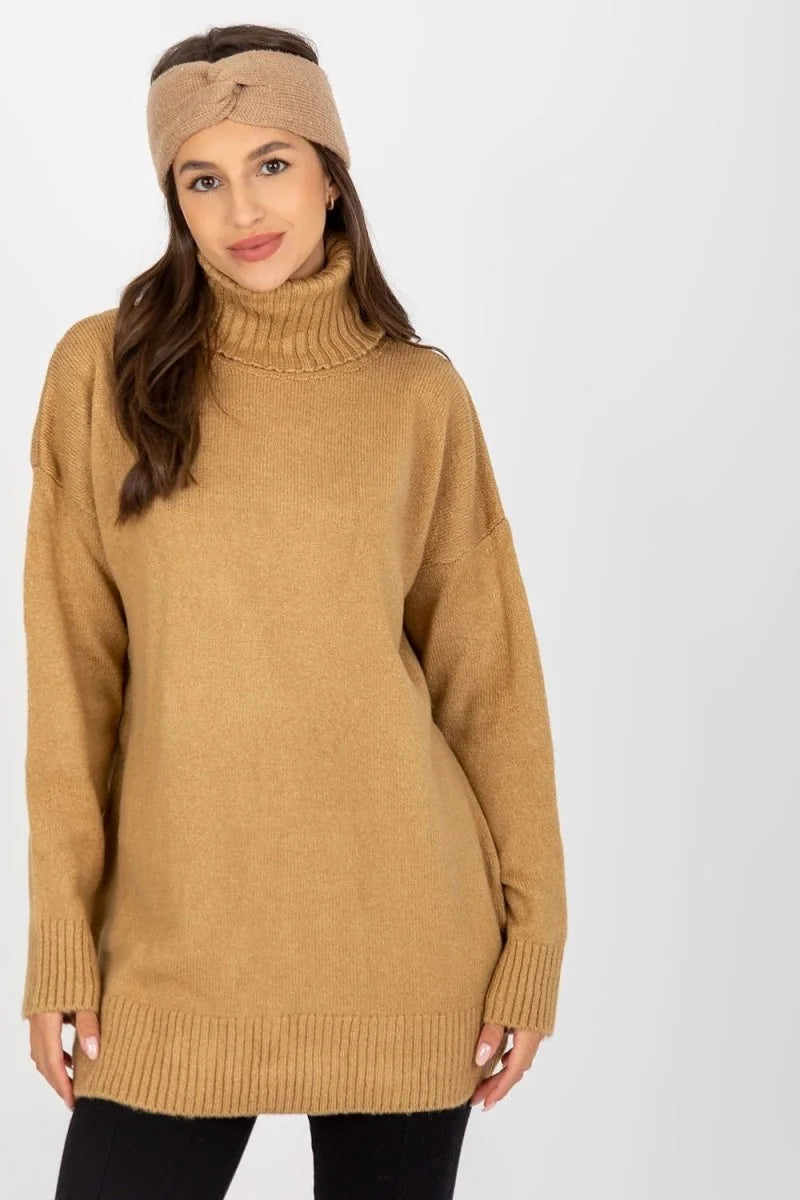 Brown turtleneck sweater