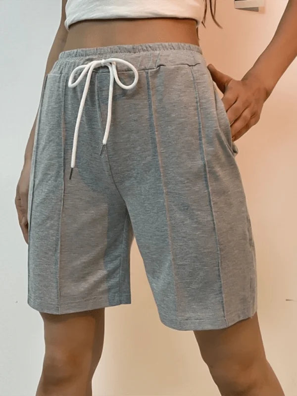 Women's grey casual lace-up trousers