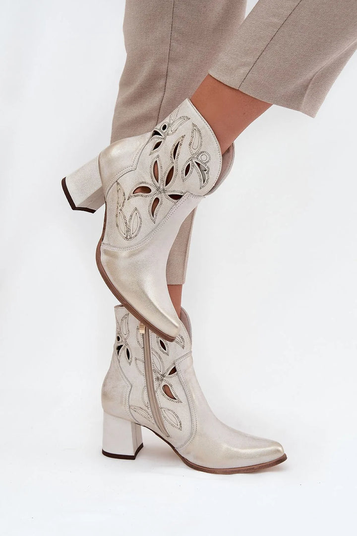 Women's Leather Ankle Boots with Lace Detail
