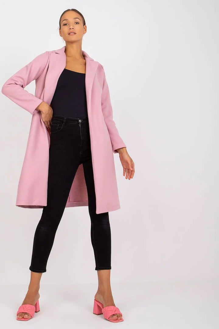 Pink long unlined coat