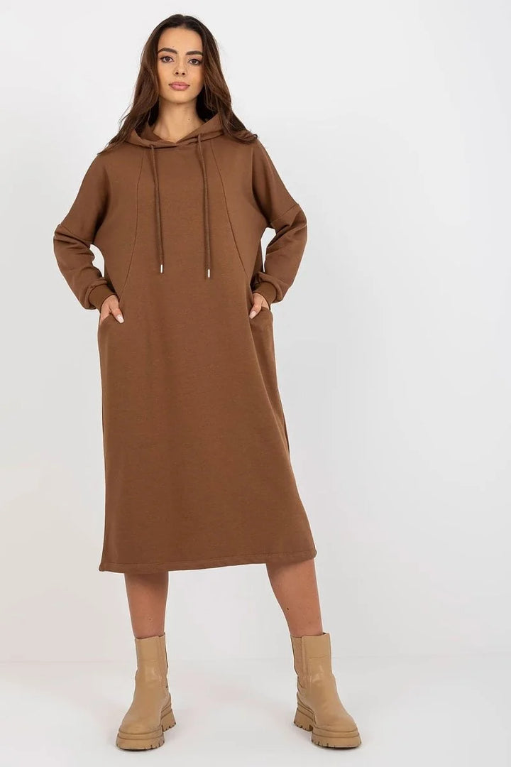 Brown hooded sweat dress