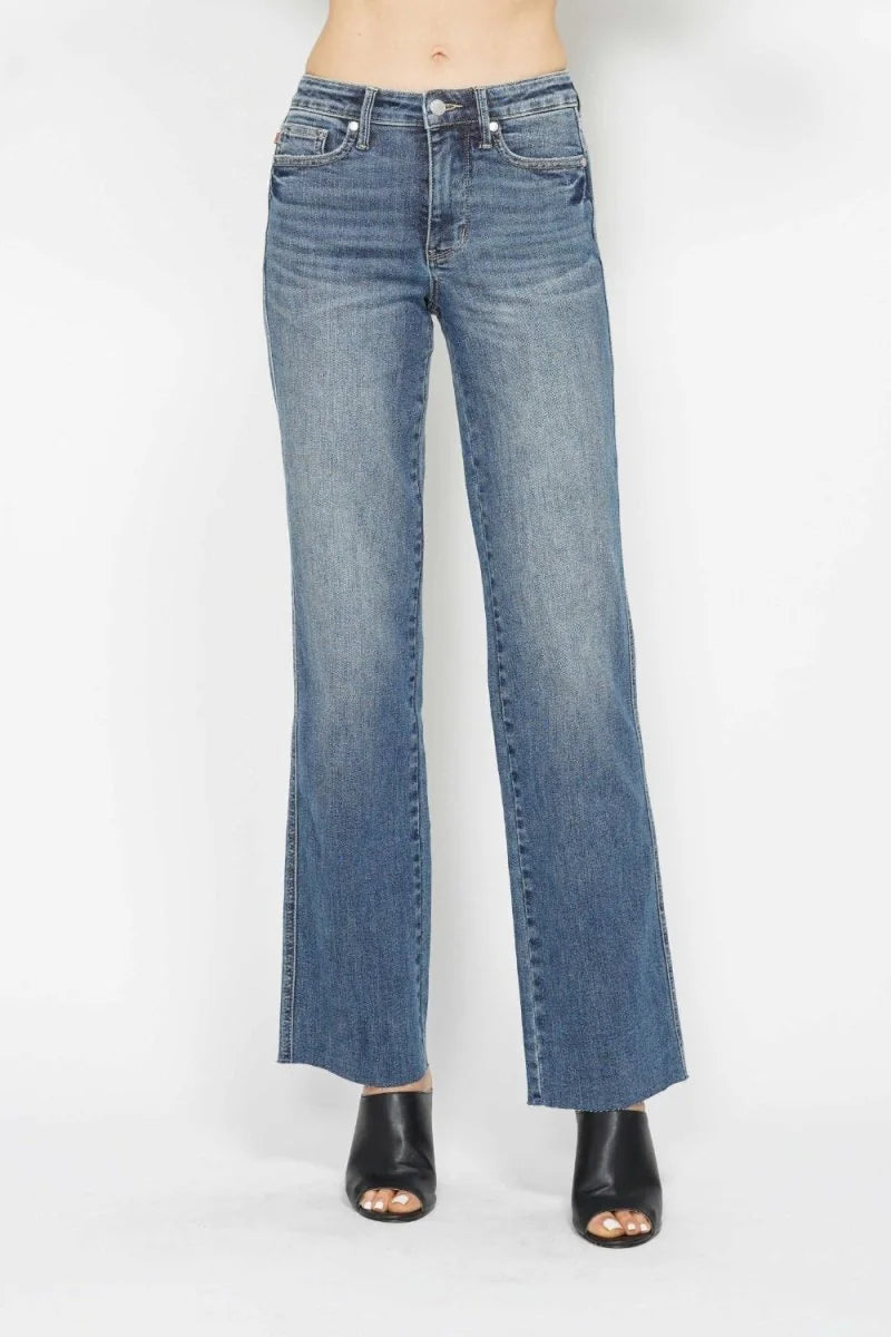 Medium wash Judy Blue tummy control straight jeans