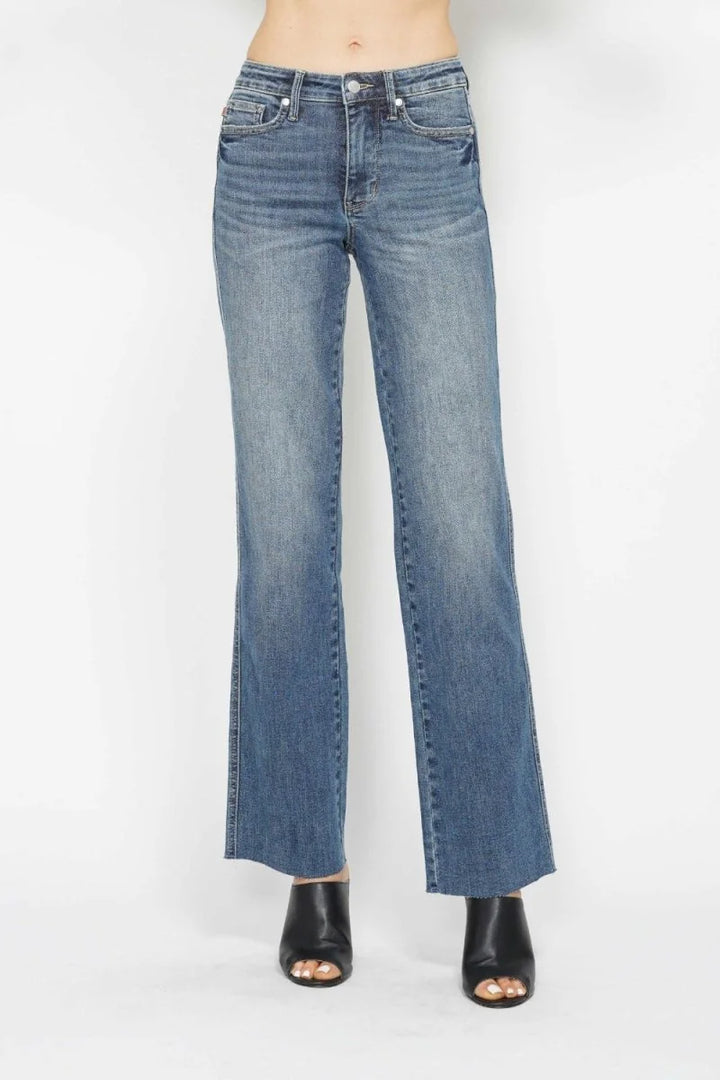Medium wash Judy Blue tummy control straight jeans