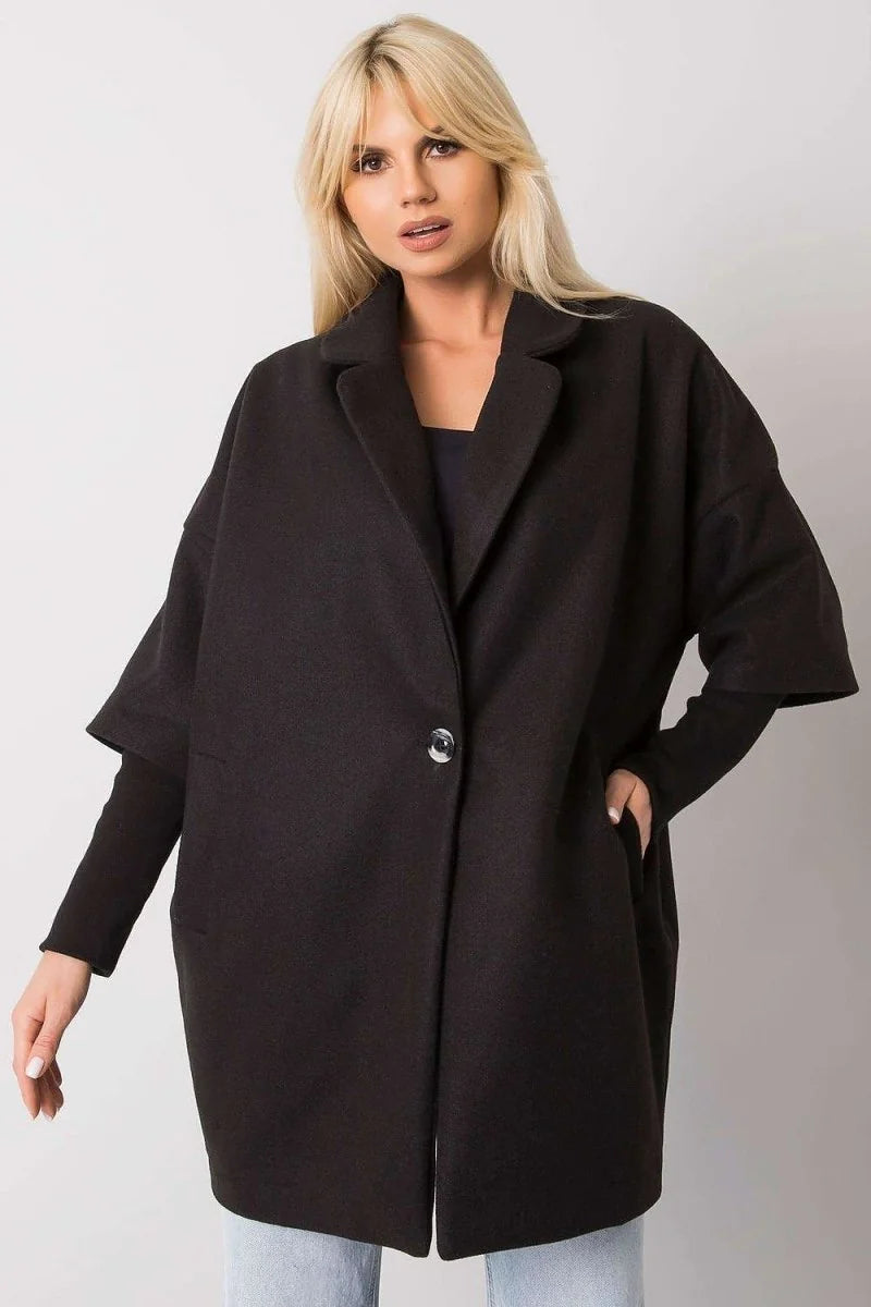 Black button coat