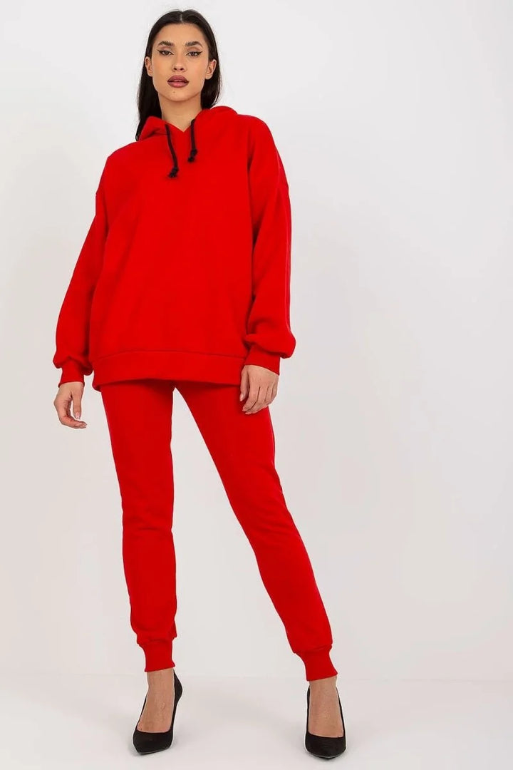 Red sweatshirt and pants set
