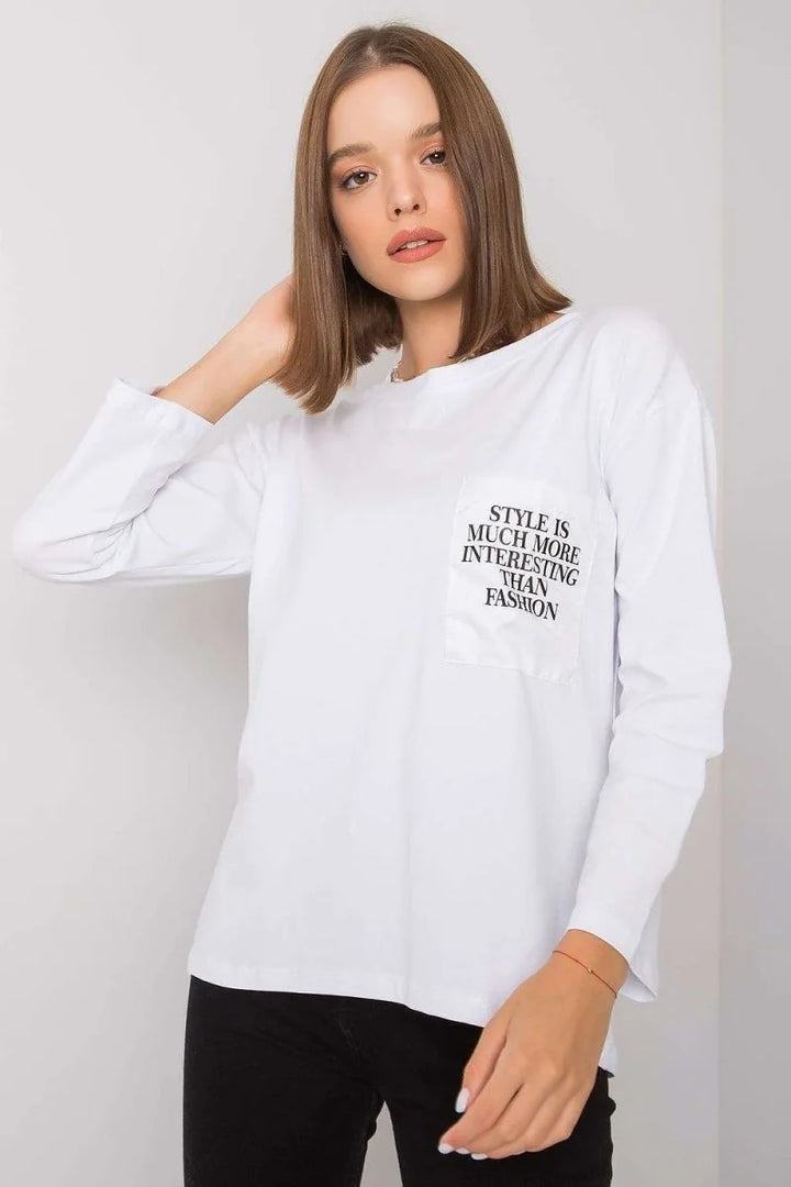 White cotton blouse with a pocket