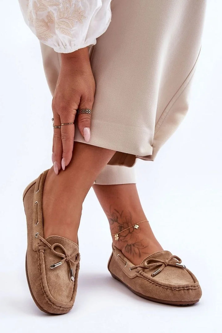 Women's Classic Suede Moccasins Decorative Bow