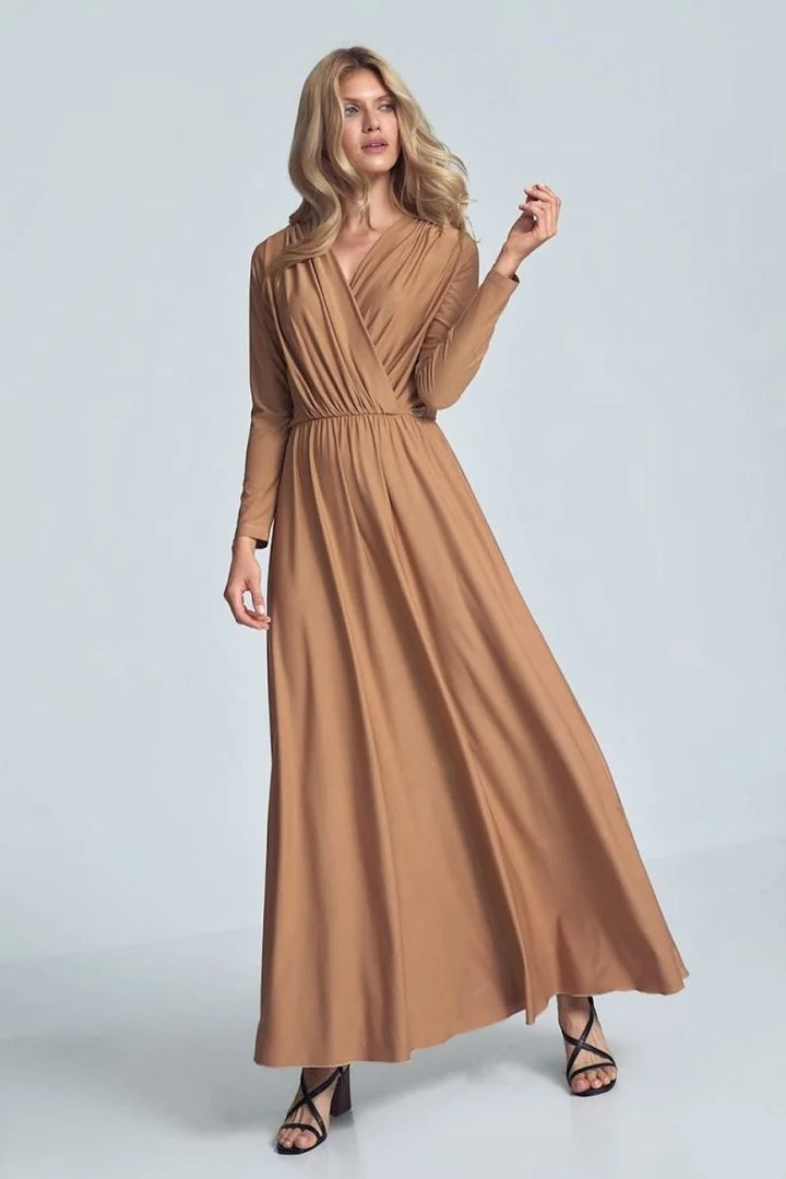 Black maxi dress with long sleeves
