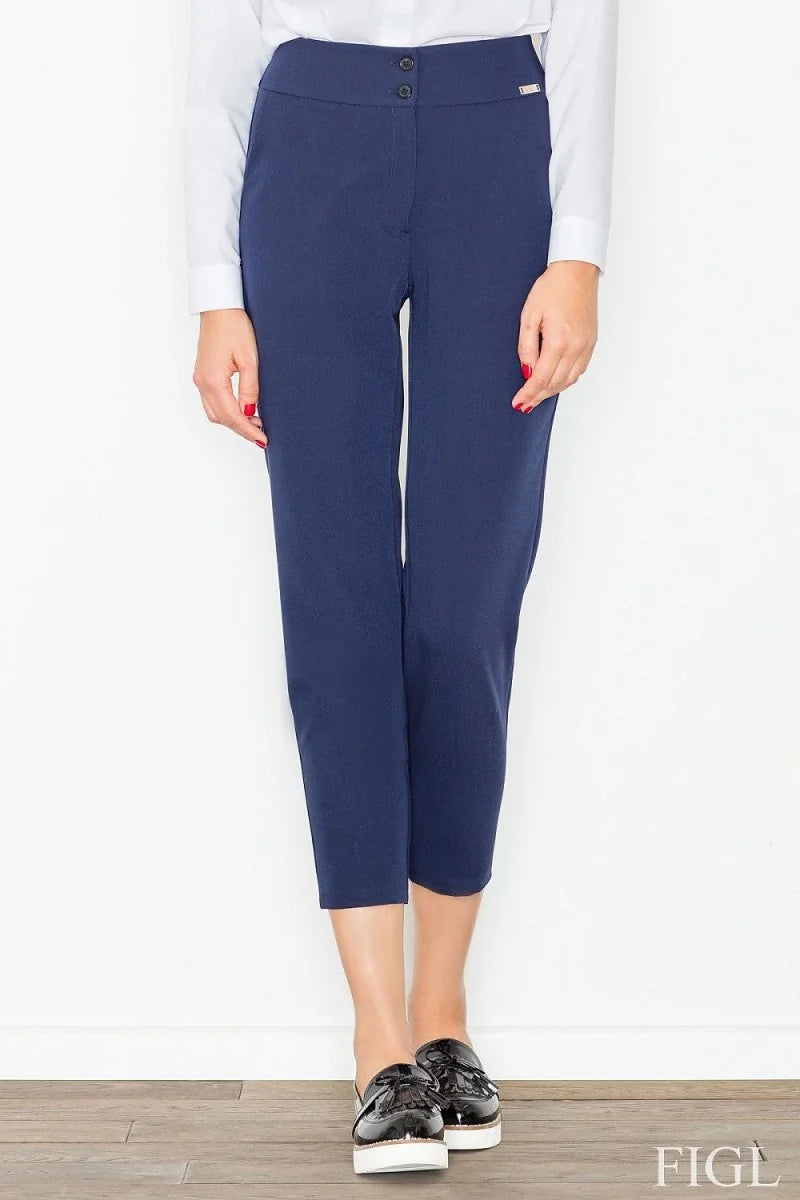 Navy blue women's 7/8 trousers