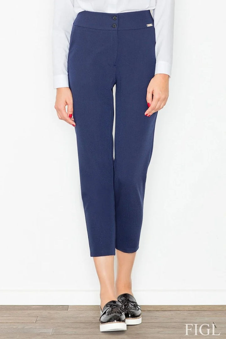 Navy blue women's 7/8 trousers
