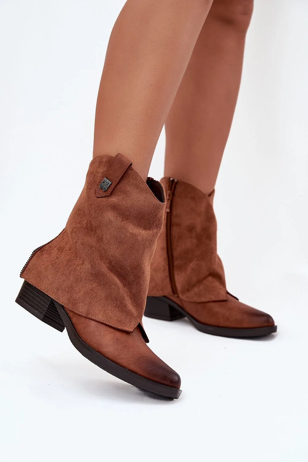 Brown Suede Heel Boots