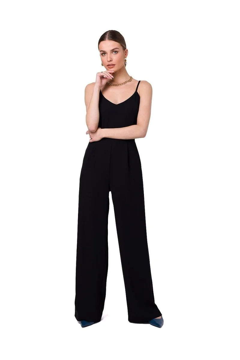 Black elegant jumpsuit with thin straps