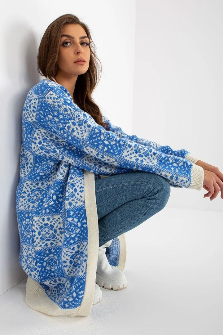 Blue long sleeve cardigan