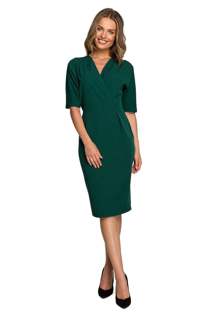 Green envelope top pencil dress