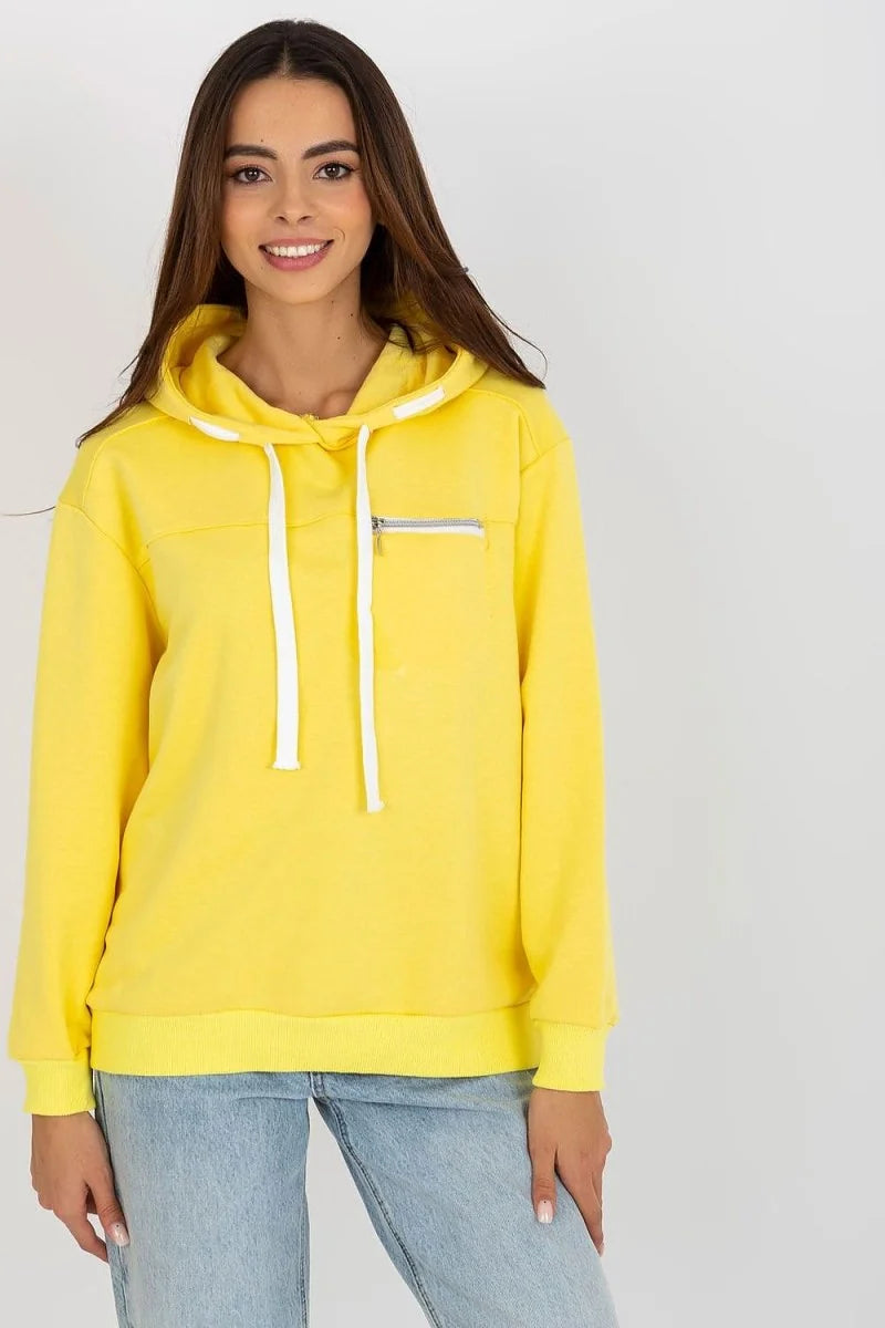 Yellow hooded sweatshirt