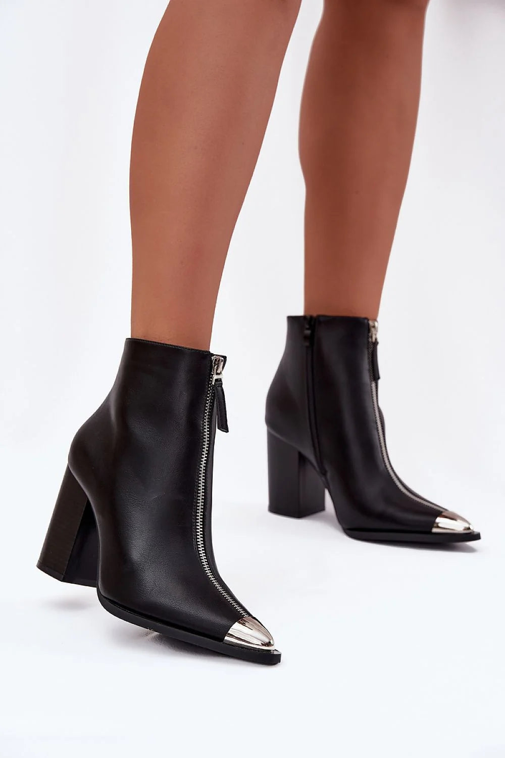 Artificial Leather Heel Boots with 9cm Heel