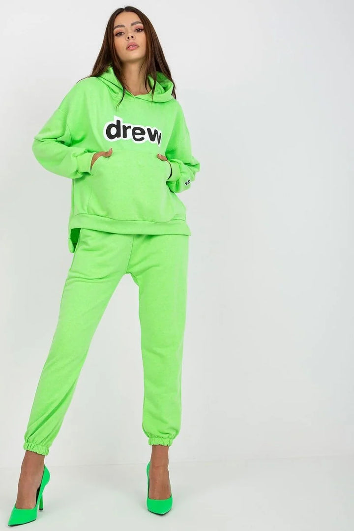 Green women's sweatshirt and pant set