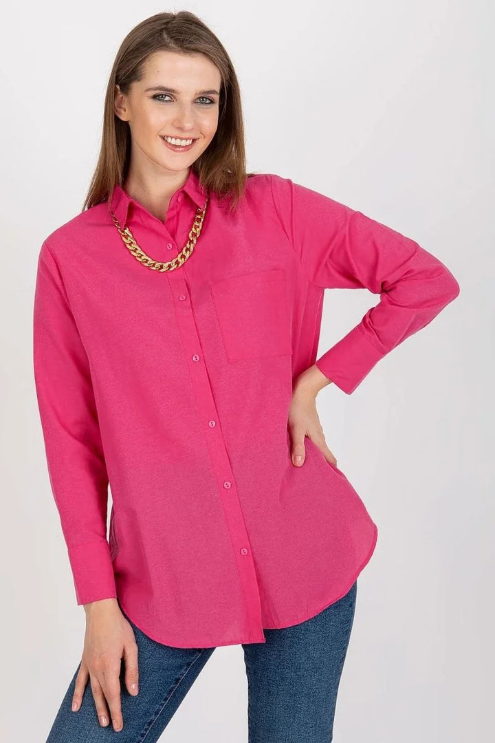 Pink long sleeve button-up shirt