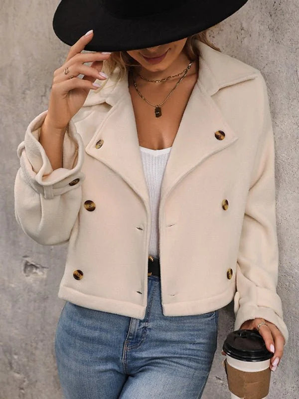Cracker khaki women's solid color short jacket
