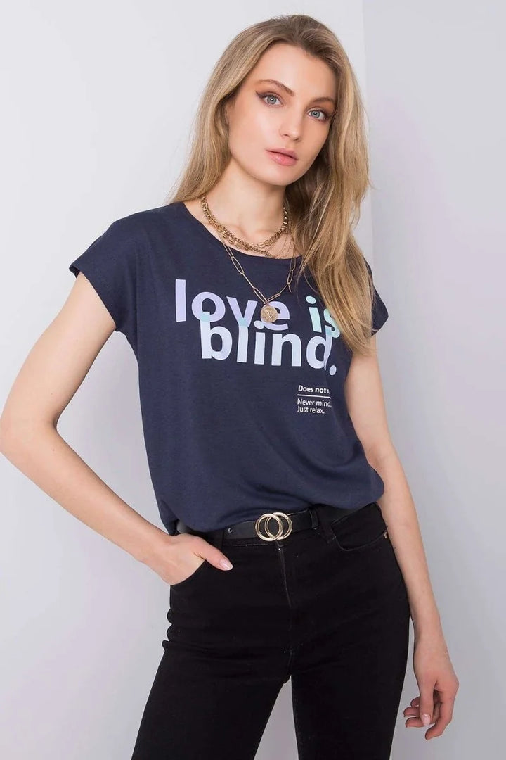 Navy blue women's cotton modal t-shirt
