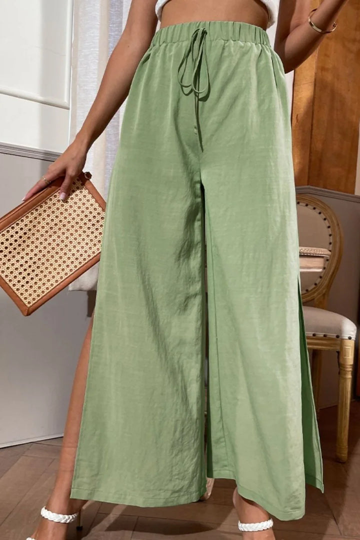 Wide Leg Pants with Side Slit and Drawstring
      
  Regular price
  $36.99