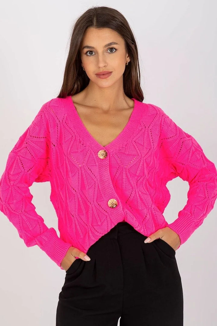 Pink openwork cardigan