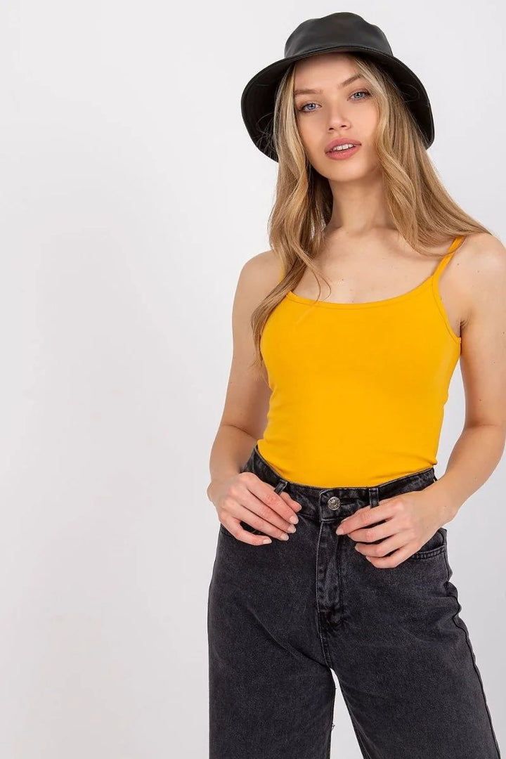 Orange strapless top