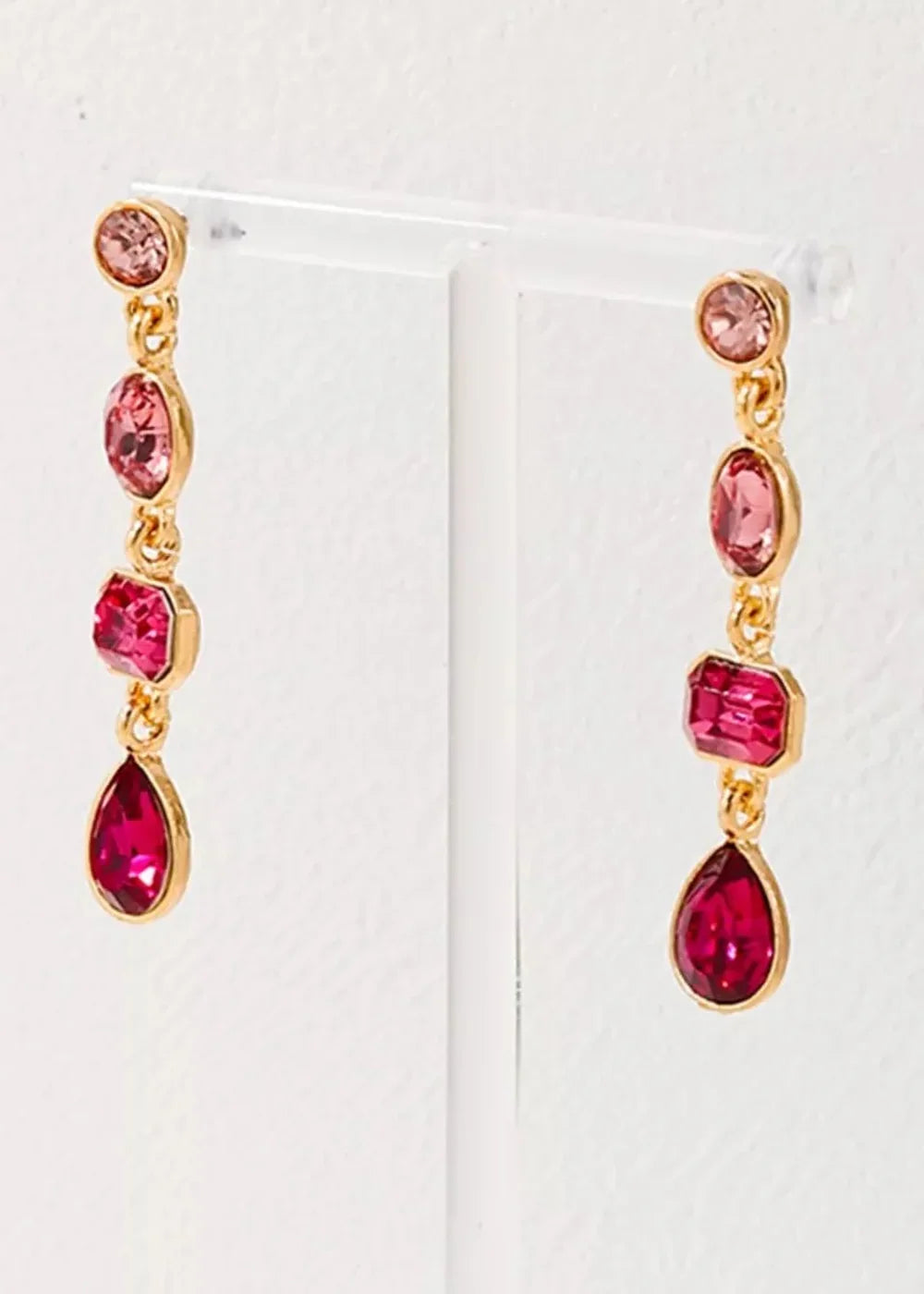 18K Gold-Plated Drop Earrings in Rose Red