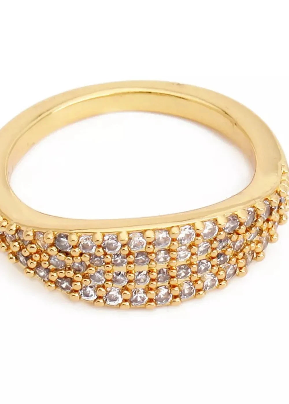 Gold zircon ring