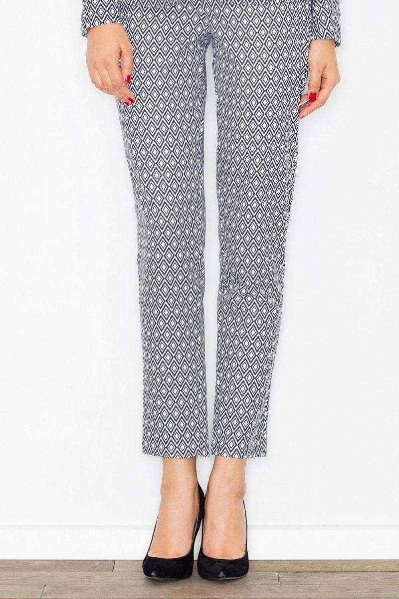 Multicolor printed high-waisted trousers