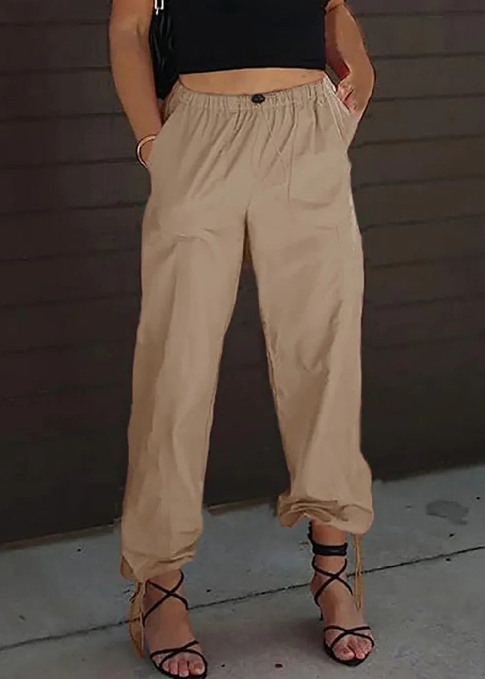 Women's khaki casual jogging pants