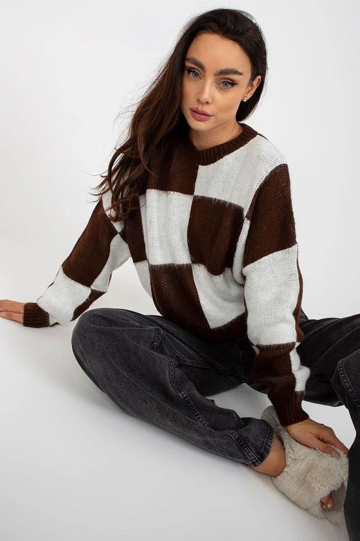 Brown women's acrylic jumper
