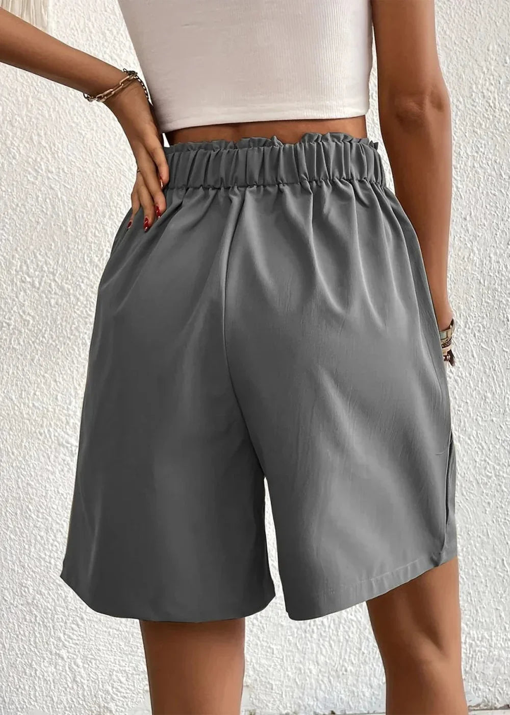 Pocketed Drawstring Waist Shorts