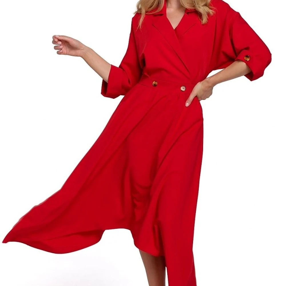 Elegant Day Dress with Asymmetrical Hem