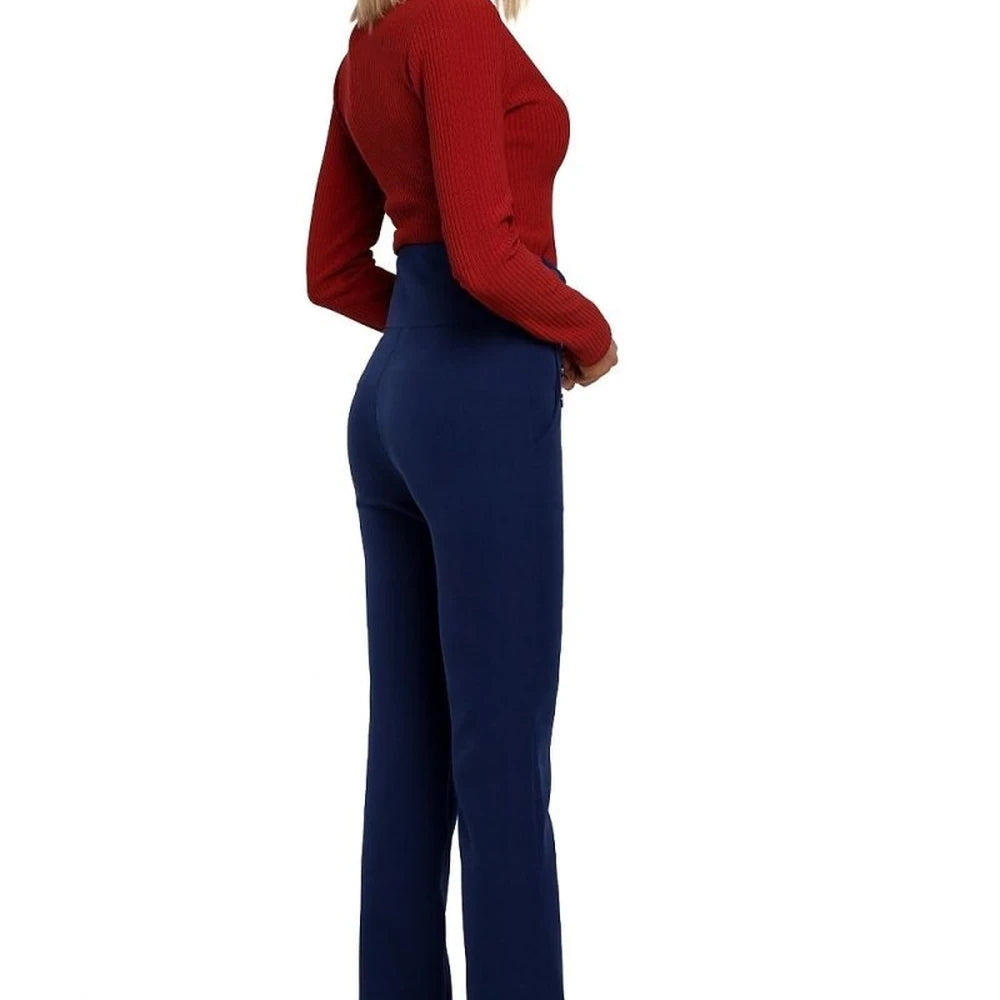 Slim Fit High Waist Trousers
