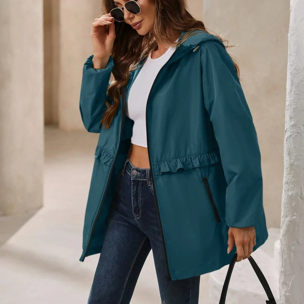 Waterproof Hooded Long Sleeve Windbreaker Jacket