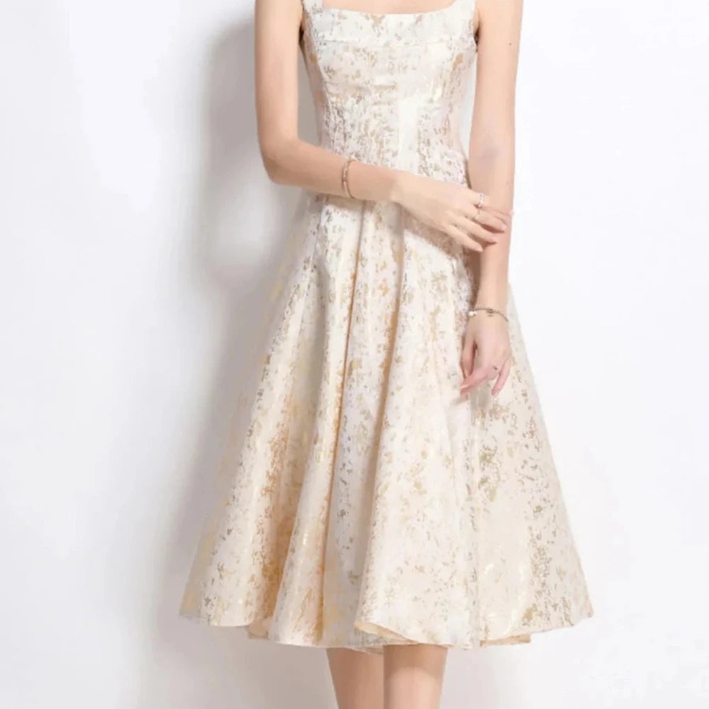 Floral A-Line Sleeveless Midi Dress