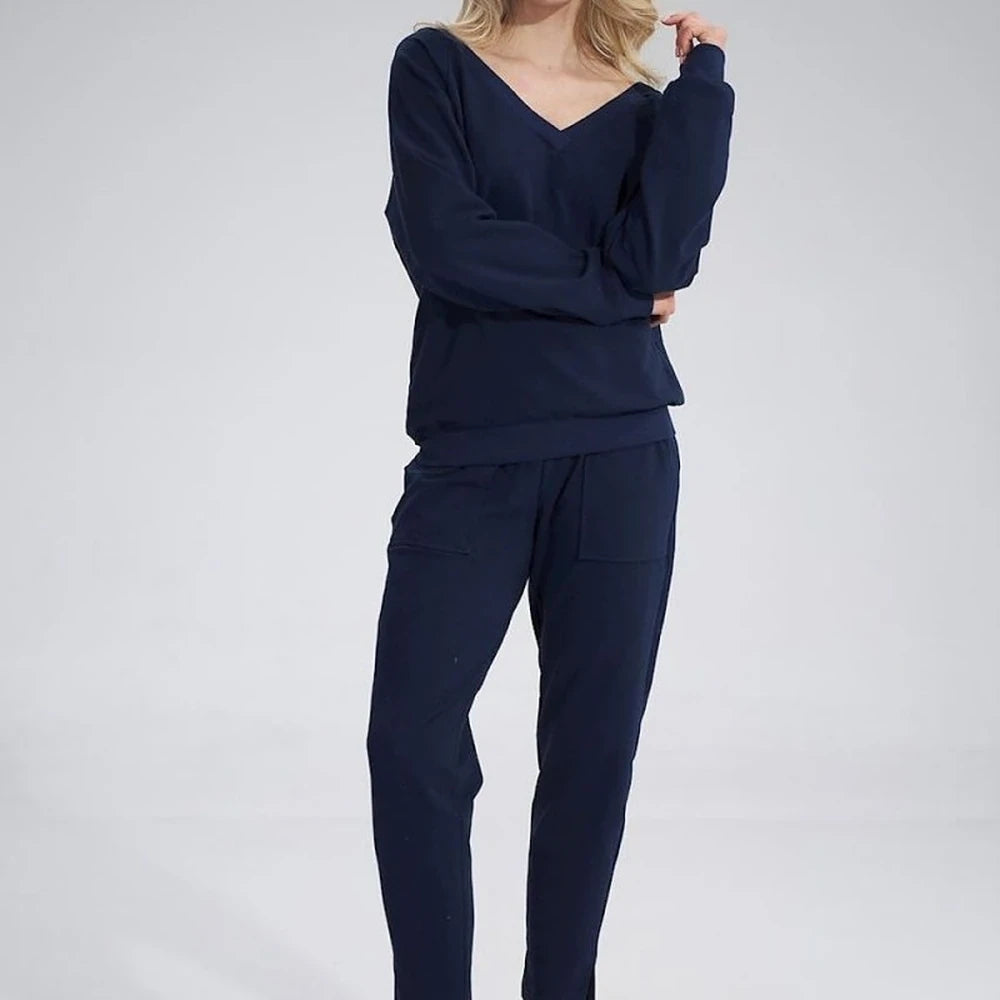 Cotton V-Neck Sweatshirt