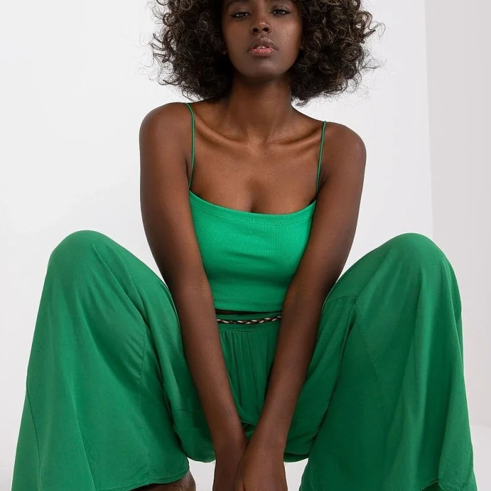High-Waisted Wide-Leg Trousers