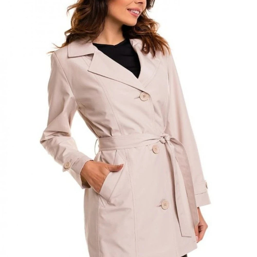 Classic Cotton Trench Coat - Beige