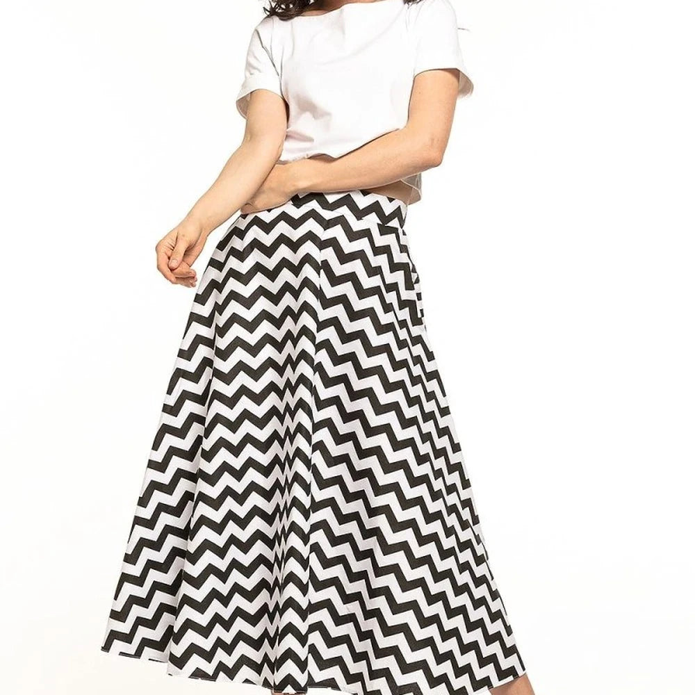 Cotton Circle Cut Midi Skirt